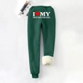 thumbnail image 5 of IROINNID Clearance Fleece Sweatpants for Women Thermal Printed Winter Pants Lamb Fleece Elastic Thickened Plush Warm Sweatpants Long Pants,Green, 5 of 8