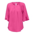 thumbnail image 2 of Tittly T Shirts for Women Basic Tees Women Casual Printing Short Sleeves V Neck Loose T Shirt Blouse Tops Tshirts Shirts Womens Tops Hot Pink S, 2 of 9