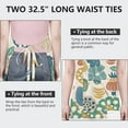 thumbnail image 6 of Beige Pioneer Flower and Leaf Pattern Apron-Garden Aprons for Women with Pockets-Cotton Linen Waterproof Kitchen Cooking Gardening Aprons Adjustable for Kitchen,Cooking,BBQ and Salon 33x27 Inch, 6 of 7