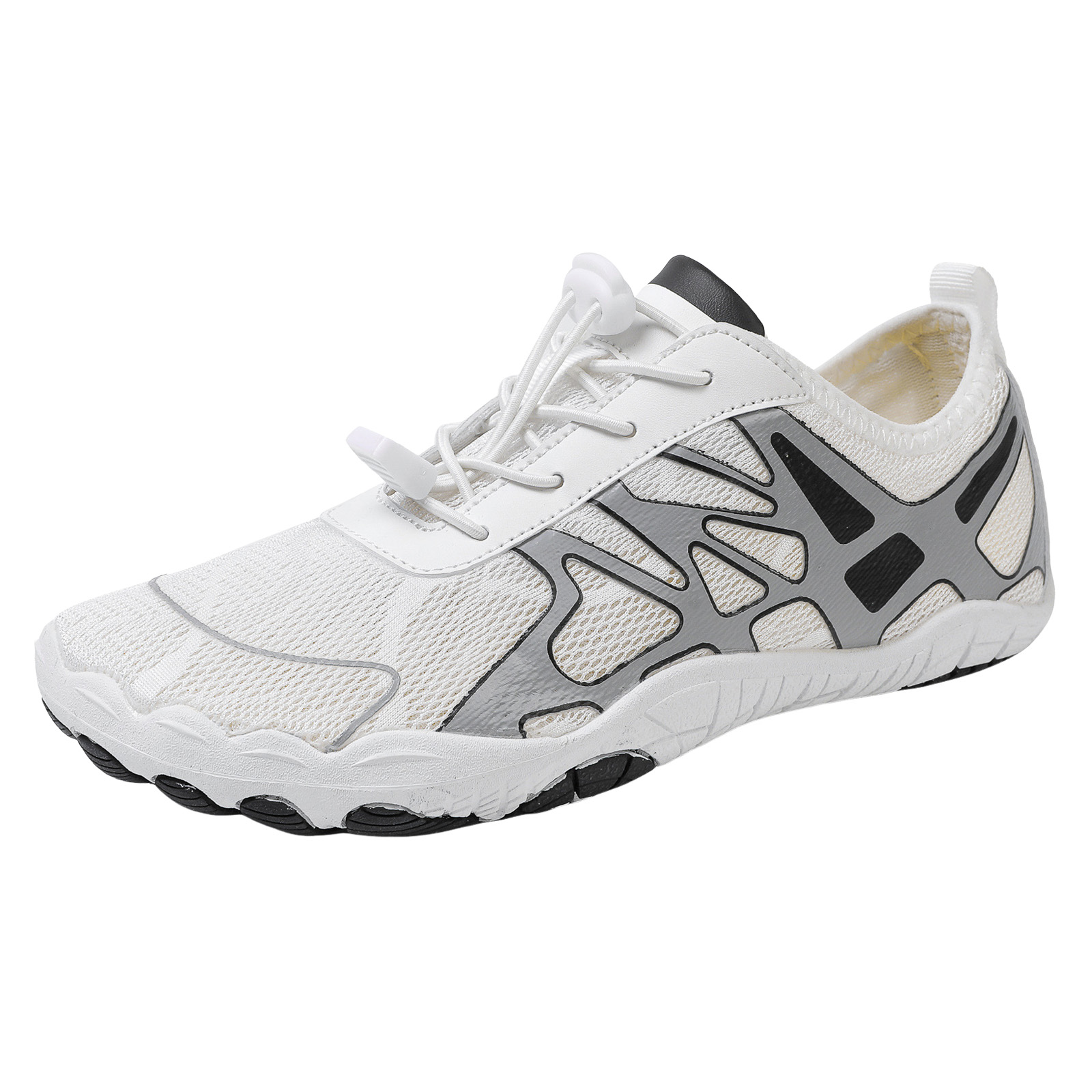 Barefoot Shoes for Women Mens QuickDry Water Shoes Lightweight Non Slip Athletic Hiking Shoes Breathable Slip On Sneakers White Size 9