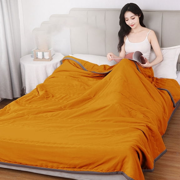 Lightweight Blanket — Lightweight 100% Oeko-Tex Certified Cotton Material with Premium Glass Beads (Bradied Apricot, 39"x55" 0.9lbs), Use on Single Bed