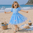 thumbnail image 3 of IPIO Toddler Girls Butterfly Mesh Dress, Princess Birthday Dress with Puff Sleeves for Summer Party, Everyday Wear 3-4 blue, 3 of 7