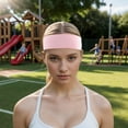 thumbnail image 2 of Unique Bargains 1 Pc Soft Wig Edge Fixing Headband Solid Color Wig Grip Band 23.62"x1.57" Pink, 2 of 6