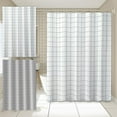 thumbnail image 2 of PEIBang Grid Shower Curtain for Bathroom,31"x71" Shower Curtain Liner with Grommet and 6 Hooks,Waterproof Bathroom Curtain, 2 of 6
