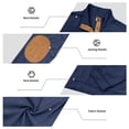 thumbnail image 7 of Mens 2 Piece Corduroy Outfits Colorblock Patchwork Long Sleeve Pullover & Wide Leg Cargo Pant Sets Multi Pocket (XL, Navy), 7 of 7