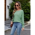 thumbnail image 4 of Long Sleeve Tops for Women 2024 Fashion T Shirts for Women Crewneck Casual Loose Shirts Basic Tee, 4 of 7