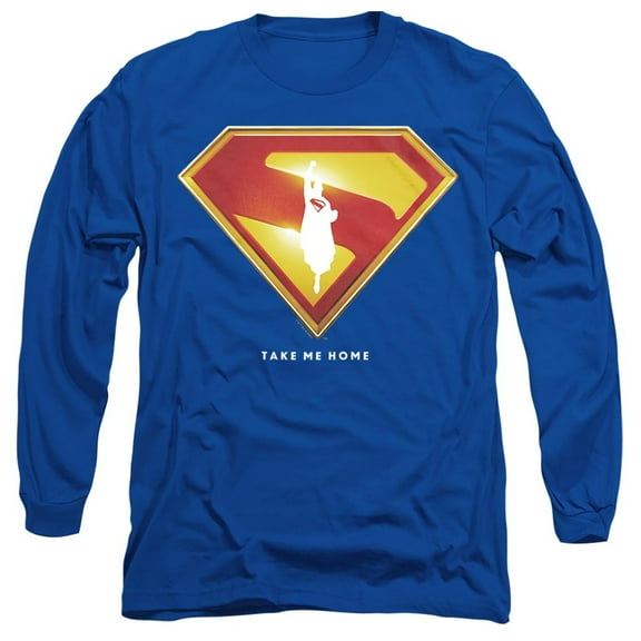 Superman 2025 Movie Take Me Home Shield Unisex Adult Long-Sleeve T Shirt