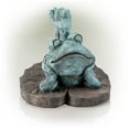 thumbnail image 3 of Alpine Corporation Frog Laying Down on a Leaf Statue, 9 Inch Tall, 3 of 12