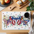 thumbnail image 2 of Blue Red Butterfly 4th of July Placemats Set of 6, Stars Independence Day Leaves Placemats for Dining Table, Place Mats for Kitchen Tabletop, Waterproof Wipeable Dining Table Mats Set, 2 of 9