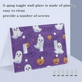 thumbnail image 3 of Yayeee Toggle Light Switch Wall Plate 3-Gang 6.37"x4.48" Decorative Outlet Cover, Halloween Purple Ghosts, 3 of 7