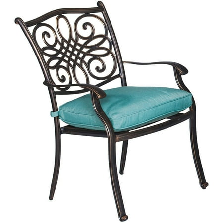 Hanover Traditions 9-Piece Aluminum Outdoor Dining Set, Blue
