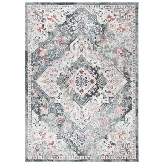 SAFAVIEH Phoenix Belinda Medallion Area Rug, Ivory/Grey, 4'5" x 6'5"