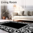 thumbnail image 2 of ODIKA 2'x3' Machine Washable Non-Slip Area Rug, Classic Baroque Scrollwork Timeless Nobility Charm High Traffic Rug, Black, 660689, 2 of 7