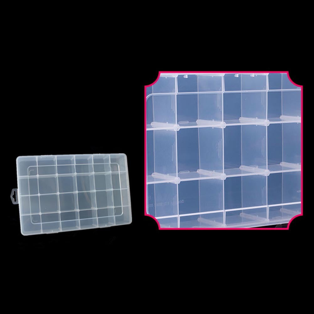 24 Grids Extra Large Plastic Craft Organizer Storage Box With Removable Grids Fangkenuo