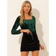 thumbnail image 3 of INSPIRE CHIC Blouse en Velours à Col Carré et Manches Longues pour Femmes, 3 of 6