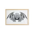 thumbnail image 1 of Kraken Wall Art with Frame, Cthulhu Monster Evil Fictional Cosmic Monster in Woodblock Style Illustration Print, Printed Fabric Poster for Bathroom Living Room, 35" x 23", Black White, by Ambesonne, 1 of 2