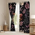 thumbnail image 3 of Homewish Teens Floral Gothic Skull Curtains Pack of 2 (42x84 Each),Pink Flowers Curtains Blackout,Bohemian Boho Bedroom Curtains,Ultra Soft Home Decor, 3 of 6