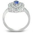 thumbnail image 2 of Pompeii 3/4 Ct Pear Shape Blue Sapphire & Diamond Halo Vintage Fashion Ring White Gold, 2 of 3
