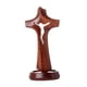 thumbnail image 3 of Figura de cruz de pie de madera, estatua de cruz, colección de adornos de escritorio para estante 5 cm x 11 cm x 5 cm, 3 of 9