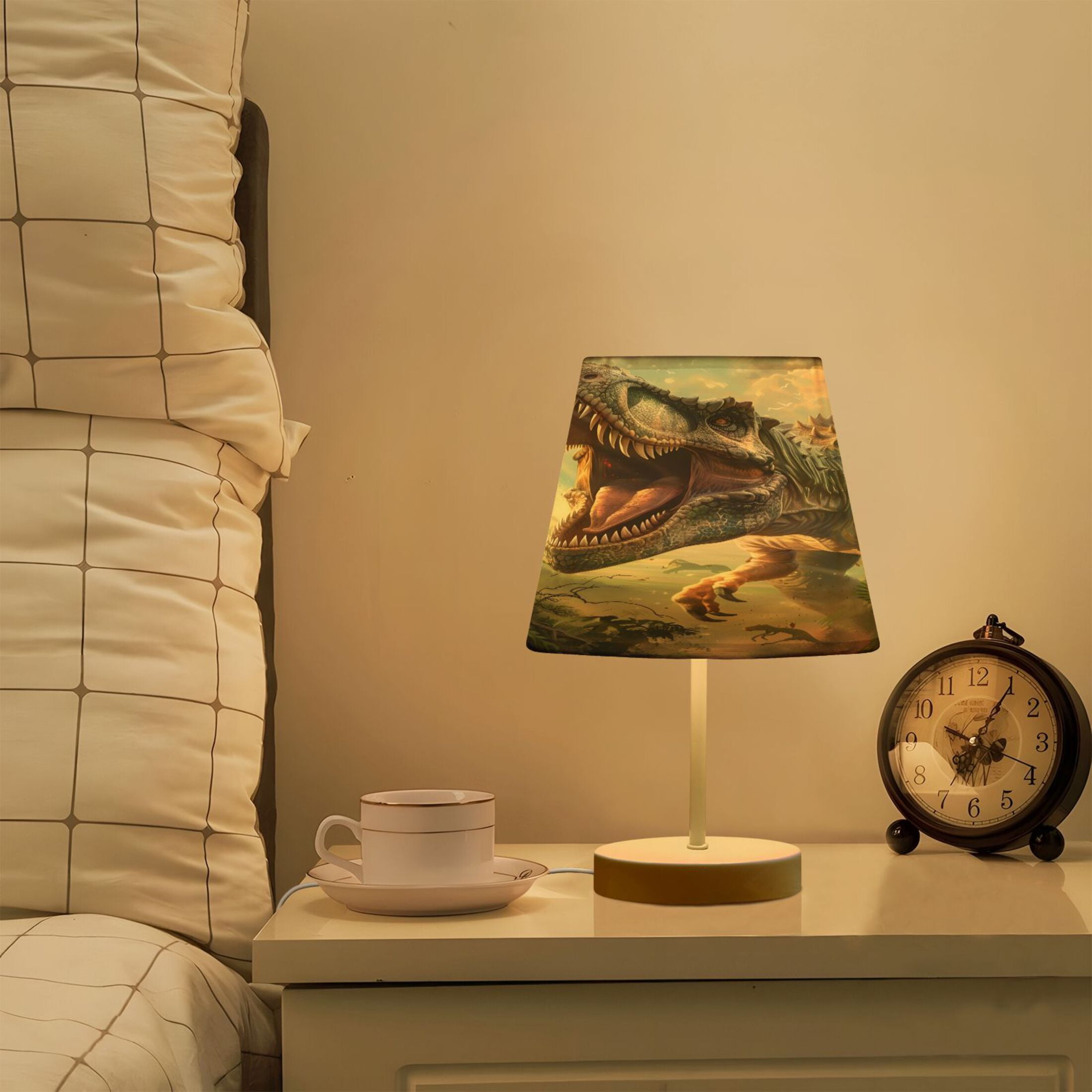 Dinosaur Roar Desk Lamp LED Table Nightstand Lamps with 3 Color Temperatures for Home Bedroom Living Room Decor 8x12