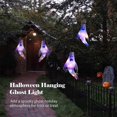 thumbnail image 2 of Halloween Hanging Light Ghost Shaped LED Ghost Lamp Battery-Powered Hanging Colorful Ghost Light for Halloween Party Bar Outdoor Garden Decor, 2 of 5