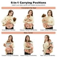 thumbnail image 2 of Baby Carrier, Derstuewe Baby Wrap Carrier for Infants with Hip Seat , Adjustable Baby Holder Carrier for Mom-Soft Pink, 2 of 8