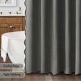 thumbnail image 5 of 84" Long Scalloped Shower Curtain Linen Textured with 12 Metal Hooks Cute Extra Long Heavy Duty Washable Waterproof Cloth Curtains with Black Border for Bathroom Hotel Bathtub,Charcoal Grey, 5 of 12