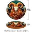thumbnail image 3 of Constellation Microfiber Leather Round Coaster Set (6PCS) - 11x11 cm/4.3x4.3 in, Absorbent Drink Coasters with Holder Storage Stand, Heat, for Home and Kitchen Décor, 3 of 6