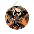 thumbnail image 2 of Wooden Products Door Sign Hanging Decoration Round Sign Witch Wooden Sign Halloween Decoration Party Scene, 2 of 9