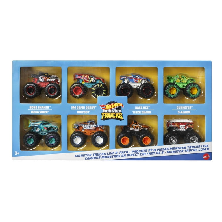 Hot Wheels Monster Trucks Creature 3-Pack, 3 Toy Trucks For Kids 3 Years  Old & Up