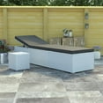 thumbnail image 1 of vidaXL Sun Lounger with Cushion and Tea Table Poly Rattan White, 1 of 5