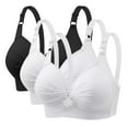 thumbnail image 1 of Timegard 3pc Plus Size Bras for Women Wireless Adjustable Strap Full Support Breathable Everyday Bra, 1 of 4