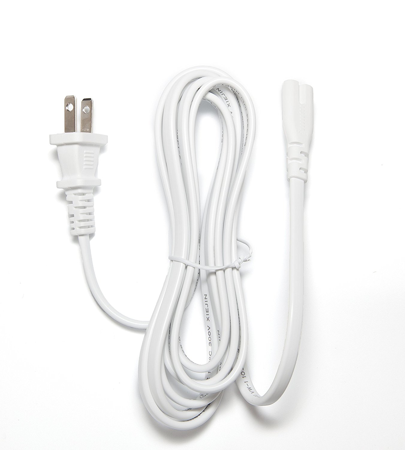[UL Listed] OMNIHIL White 10 Feet Long AC Power Cord Compatible with RIVA FESTIVAL Smart Speaker-(RWF01) - image 1 of 1
