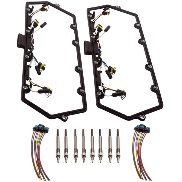 Maxpeedingrods Valve Cover Gasket With Harness Glow Plug Set for Ford 7