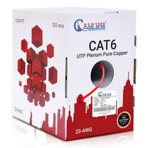 NewYork Cables Cat6 Plenum Pure Copper 1000ft Bulk Ethernet Network Lan Cable UTP 4Pairs 550MHz 23AWG Red