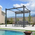 thumbnail image 2 of PURPLE LEAF 10' X 10' Patio Retractable Pergola with Shade Canopy Modern Grill Gazebo Aluminum Metal Pergola for Porch Deck Garden Backyard Pergola, Gray, 2 of 8