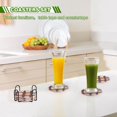 thumbnail image 6 of Yayeee 6 PCS Drink Coasters with Holder Set Woven Absorbent Round Tabletop Hot Pad, Purple Jam, 6 of 7