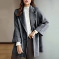 thumbnail image 2 of Bixock Winter Pea Coats for Women Peacoat Jacket Trench Coat Solid Color Long Sleeve Mid Length Button Loose Outerwear for Women Clothings, 2 of 6