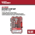 thumbnail image 2 of Hyper Tough 40-Piece Ratchet with Sockets and Bits in Click Fit Case, 2 of 13