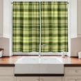 thumbnail image 2 of Ambesonne Olive Green Kitchen Curtains, Scottish Quilt, 55"x39", Dark Green Yellow Brown, 2 of 3
