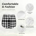 thumbnail image 6 of Picia White And Black Plaid Pattern Women's 2 in 1 Athletic Running Shorts High Waisted Workout Casual Gym Sweat Shorts with Comfy Liner Zipper Pockets-Medium, 6 of 9