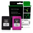 thumbnail image 1 of Remanufactured Clover Imaging Black High Yield, Tri-Color Ink Cartridges compatible with HP 67XL/67 (3YP30AN) 2-Pack, 1 of 1