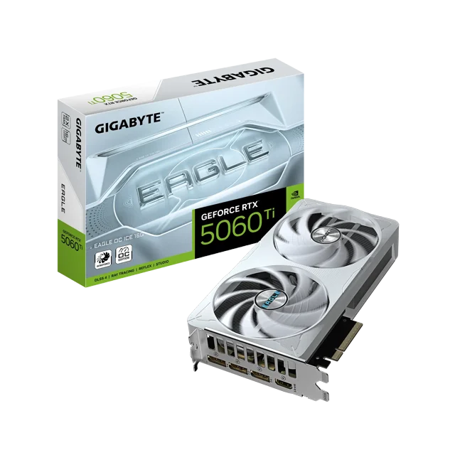 Tarjeta de video GIGABYTE GeForce RTX 5060 Ti EAGLE OC ICE 16GB GDDR7 GV-N506TEAGLEOC ICE-16GD