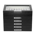 thumbnail image 3 of 60 Piece Black Ebony Wood Six Level Pen Display Case Black Accent Handles with Glass Window, 3 of 6