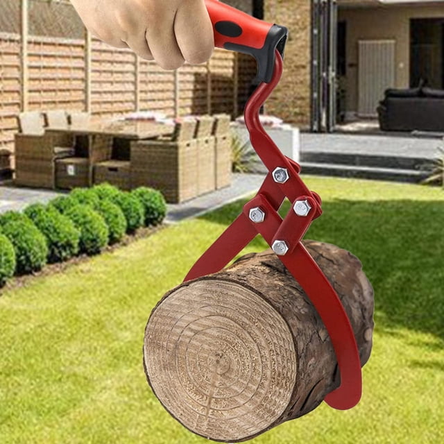 Pinzas para troncos, pinzas para leña, empuñadura antideslizante portátil resistente, gancho de garra de madera de 13 "para manejo de pilas de madera, DYNWAVEMX Pinzas para levantar troncos