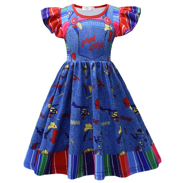 Disfraz de Halloween para niñas, ropa de muñeca fantasma, Cosplay de Chucky, vestido de princesa para fiesta de carnaval, conjunto de máscara