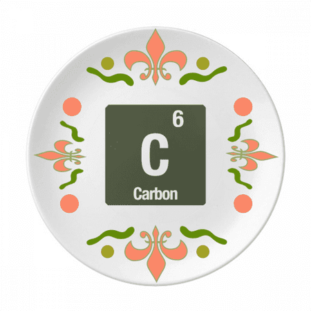 

C Carbon Checal Element Science Flower Ceramics Plate Tableware Dinner Dish