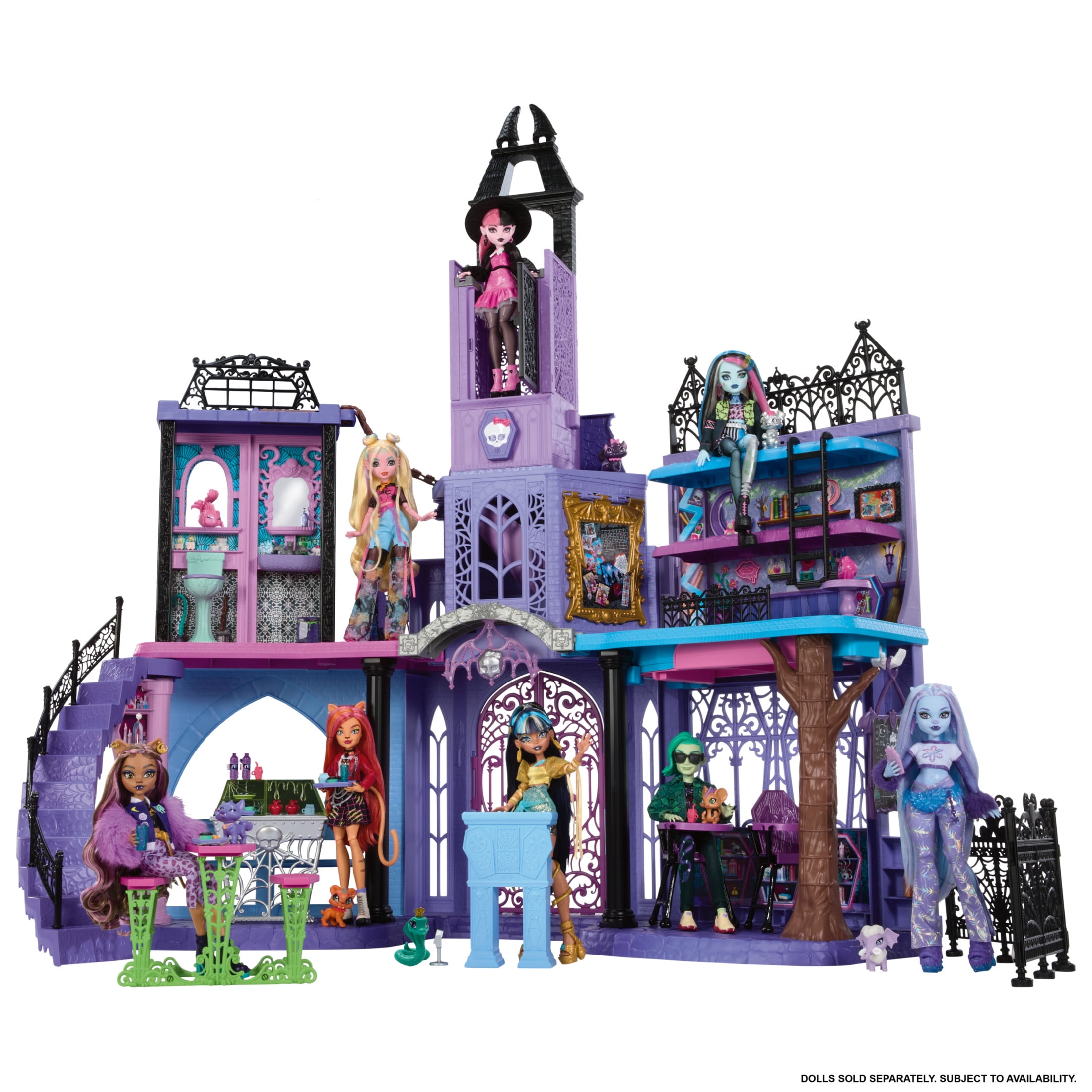 Monster High Haunted High School Doll House with 35+ Pieces of Furniture and Accessories