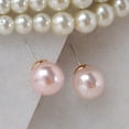 thumbnail image 5 of Humble Chic Classic Simulated Pearl Studs - Lustrous Round Post Earrings, 14mm Pink, 5 of 8