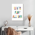 thumbnail image 2 of Elephant Stock Nursery Play All Day Wall Art - Vertical Canvas Wall Art - Living Room Wall Decor - Kids And Nursery Canvas - White And Blue Decor - 16" x 24", 2 of 8